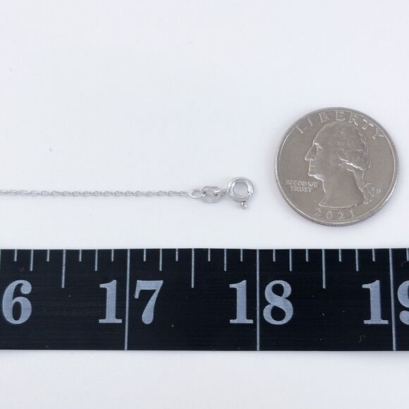 Vintage Italy Ross Simons Sterling Silver 925 0.5mm Cable Chain Necklace 18" - Picture 2 of 3